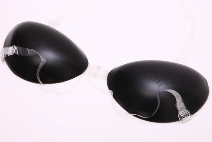 Black Invisible Silicone Bra with Light  Strap