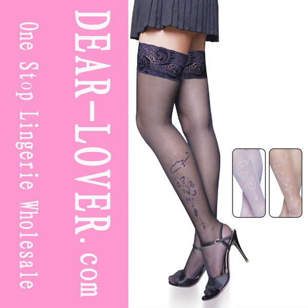 Black Jacquard Stockings  LC79120 Cheap price Free Shipping Drop Shipping