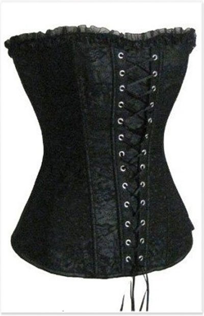 Black overbust Gothic Corset - Free shipping - 2qm2163black