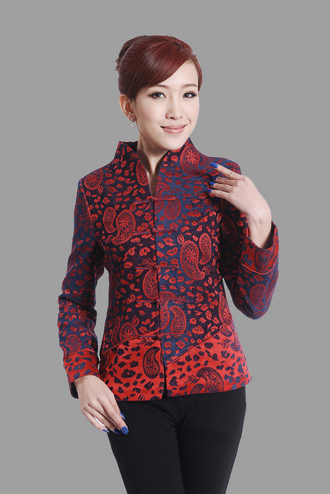 Black Red Chinese Women's Satin Polyester Jacket Coat Flowers S M L XL XXL XXXL J0066
