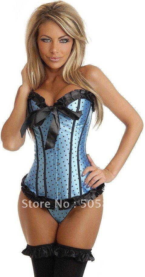 Black red pink white blue purple 6 colros! Sexy corset shaper romantic polka dot corset Lady good quality lift up bustier QM5205