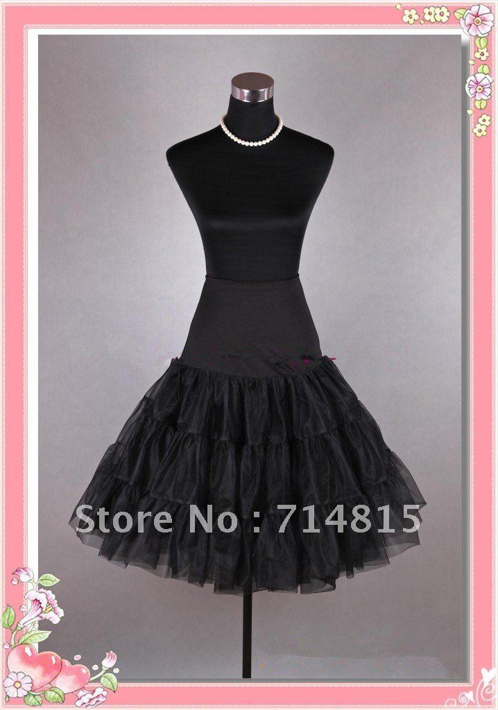 Black Retro Underskirt Swing Vintage Petticoat Fancy Net Skir