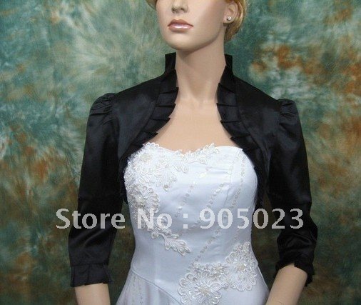 black satin bride bolero jacket