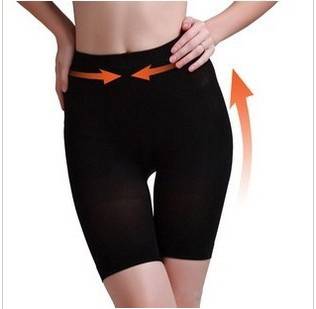 Black seamless high waist body shaping yoga sports beauty care pants basic shorts female 100% cotton shorts