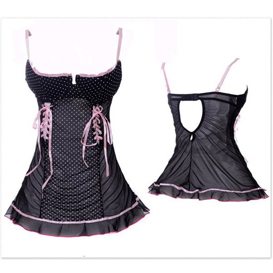 Black Sexy and Fashion Corset + Freeshipping Wholesale and retail - 3173