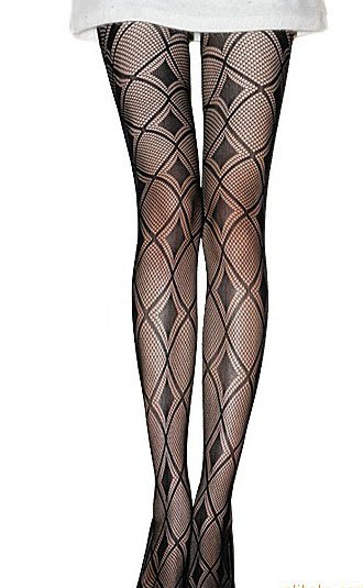 Black Sexy Fashion Lady Argyle Aesthetic Tights Filar Pantyhose (Pair) Women's Lady's Socks