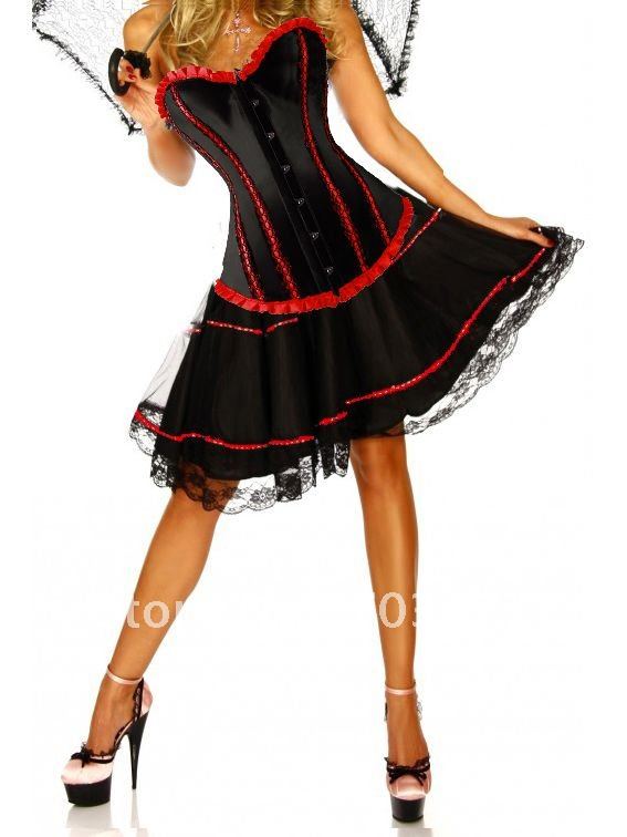 Black sexy steel boned overbust corset with dress low price and high quality sexy strapless corset wholesale retailer size X-XL