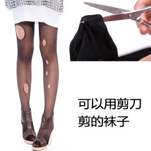 Black stockings pantyhose DIY Arbitrary cut  Anti hook silk stockings 4 colors