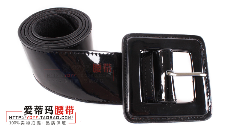 Black strap Women all-match fashion belt japanned leather belt strap unifilar pin buckle