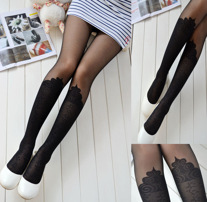 Black transparent stockings ultra-thin stovepipe socks female legging socks invisible knee-high socks