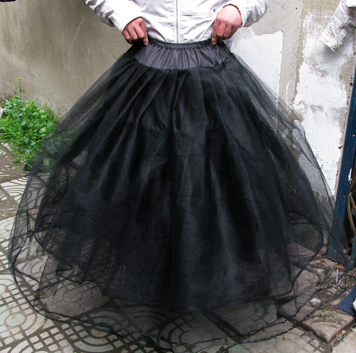 Black wedding panniers boneless hard sand pannier boneless skirt stretcher big panniers hard sand skirt wg04