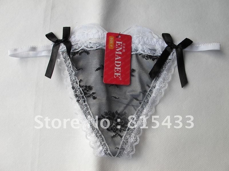 Black White Hot Sexy Flower Panties Underwear Lace