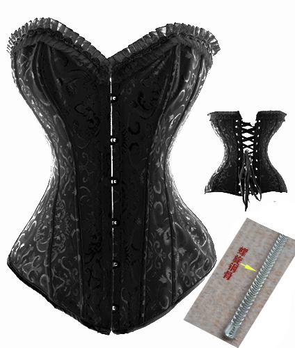 Black /White Spiral steel boned high quality corset busiter factory supplier S-2XL