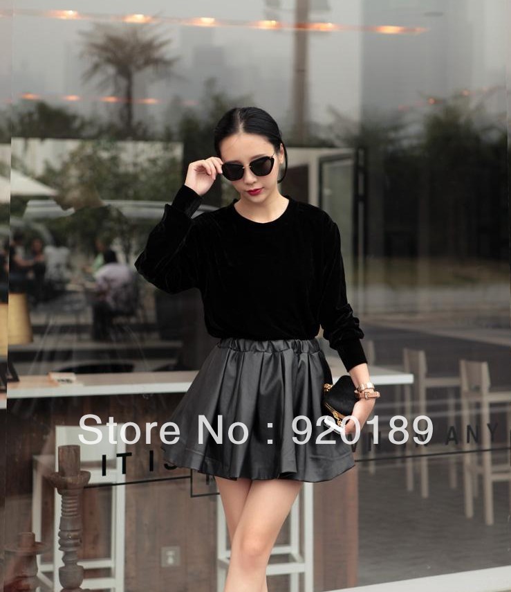 Black Women Sexy PU Leather Fashion Skirt Bud Kilt Skirts