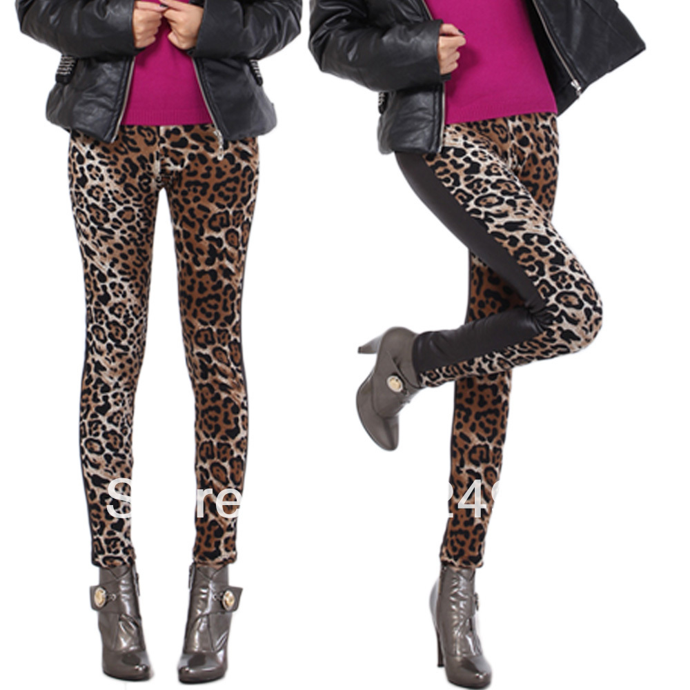 Black Womens NEW Funky Pants Boho Leopard Leather Tights Leggings 896#