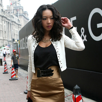 Blazer no button slim short jacket casual top female spring and autumn outerwear d