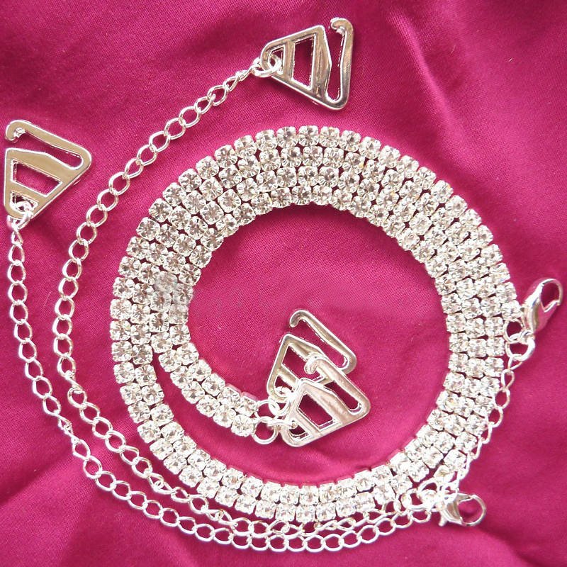 Bling white single-row diamond shoulder strap bra shoulder strap metal shoulder strap