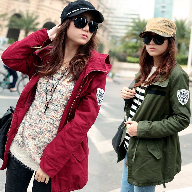 Blond Fashion 2012 women's new arrival winter slim waist drawstring double layer thermal trench outerwear x9225