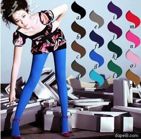Blue candy-colored high quality velvet micro through ultra-thin, flesh pantyhose wild stockings