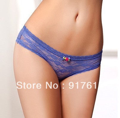 ~Blue Color~Full Lace Pattern---Low Waisted Gripper Trunk / Low-Rise Under Wear for Women * sexy * * romatic * * cool *