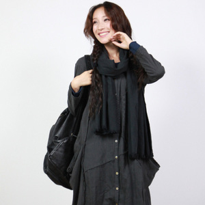 Blue cutout crotch patchwork irregular pocket thin trench