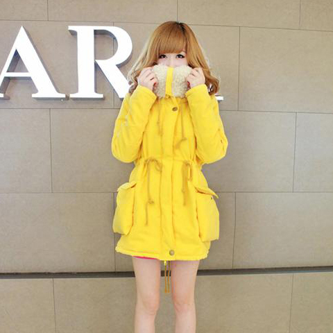 Blue fashion candy thermal wadded jacket female plus size wadded jacket cotton-padded jacket female medium-long