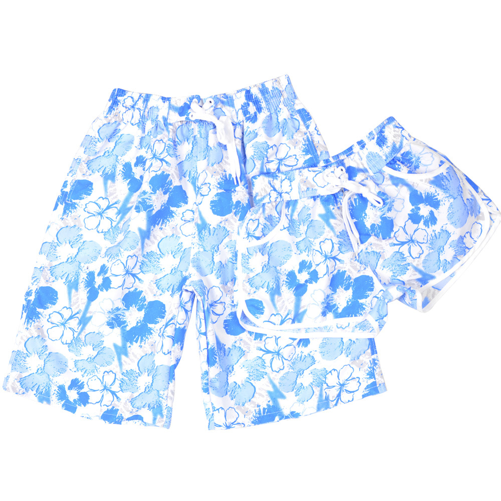 Blue flower beach pants beach pants swimming pants lovers trousers stk064