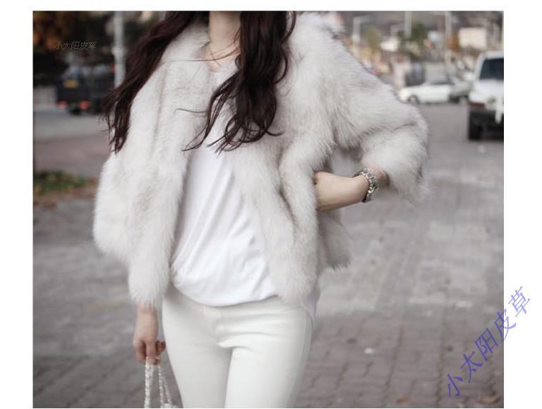 blue fox fur coat women's  short design Luxurious fox fur jacket Free shipping to EMS Wholesale and retail/OEC TF0184