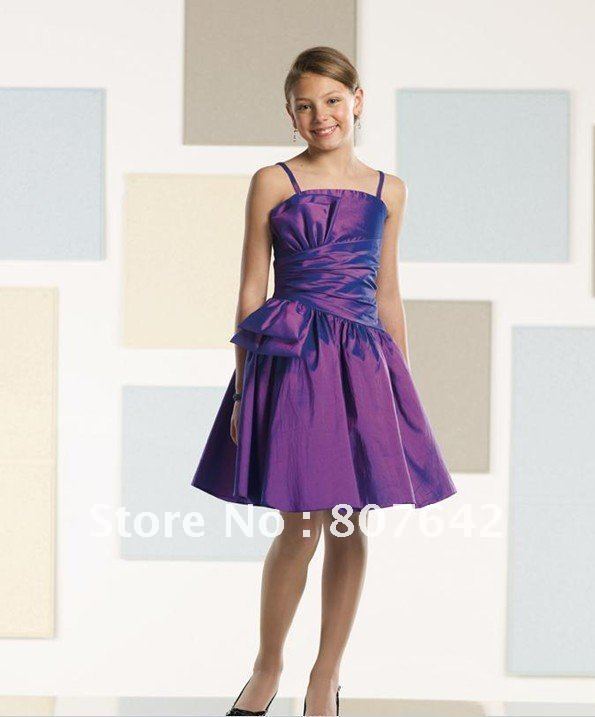 Blue halter A-line beaded tulle floor-length junior bridesmaid dresses flower girl wear Sky760 wholesale & retail