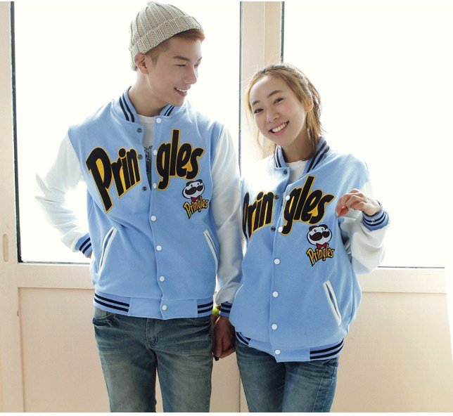 Blue Hot Sale 2012 Autumn Winter Men's Women's Cotton Varsity Jacket Couple's Mandarine Letter Baseball Coat S-XL