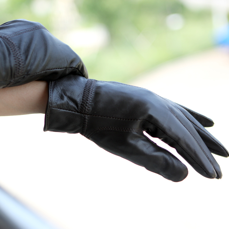 Blue house women's sheepskin gloves genuine leather gloves Women brief paragraph 2012 chromophous