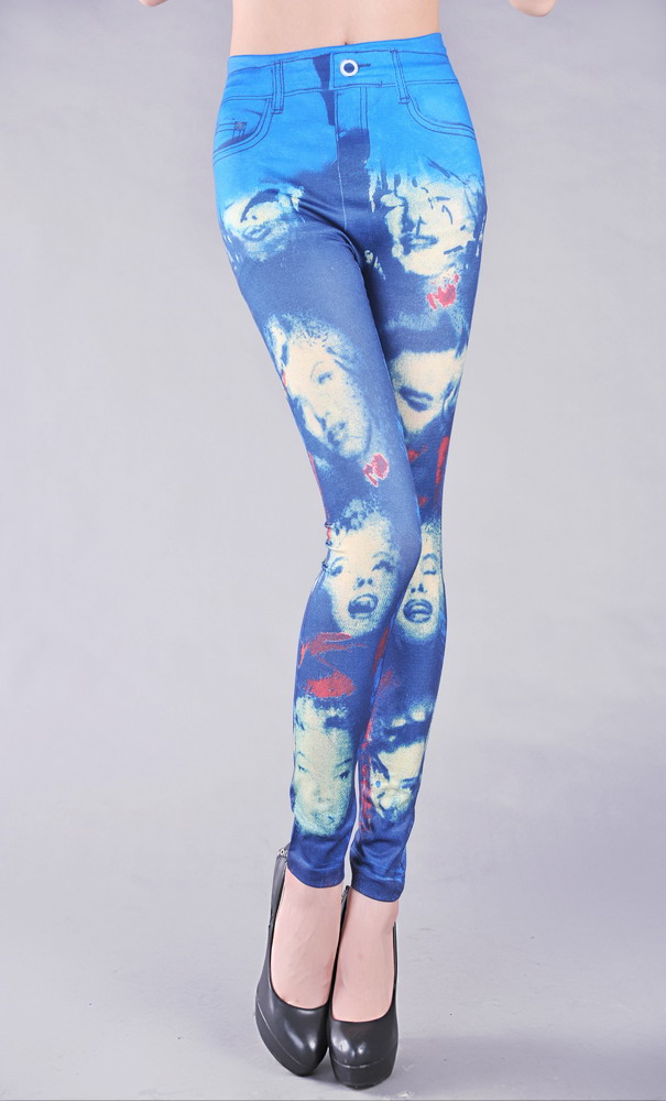 Blue Monroe Smile Jeppings  Legging Pants ( TB79022A1 ) Women's Sexy Lingerie, Sexy Stockings & Sexy Leg Wear + Free Shipping!!!