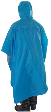 Blue outdoor poncho backpack one piece raincoat backpack dual storage