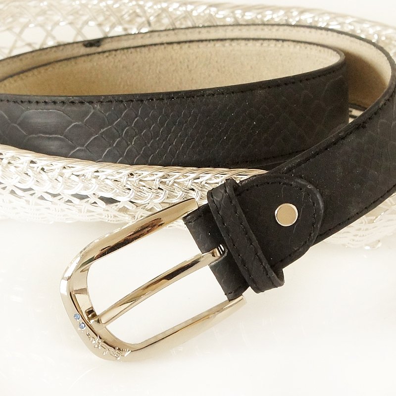 Blue rhinestone all-match serpentine pattern genuine leather belt female fashion decoration strap z1270