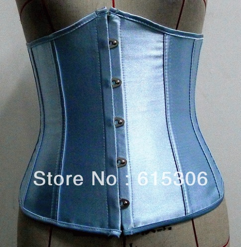 Blue Underbust Corset  Sexy Corset underwear Waist Cincher lingerie push up