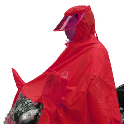 Bluephoenix hj800 long hat brim full transparent raincoat poncho red and blue