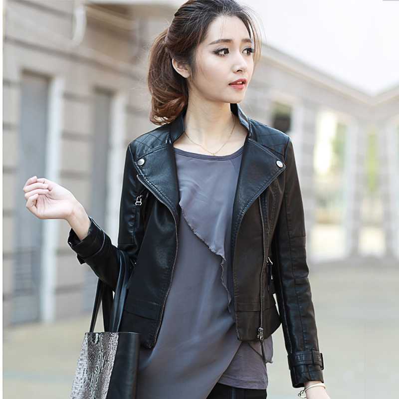 Blvz 2012 autumn fashion motorcycle leather clothing slim short design women's outerwear leather jacket a169