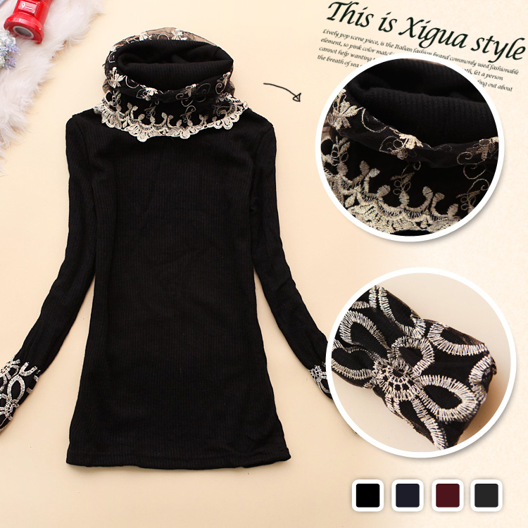 Bns-x512 2013 spring turtleneck basic shirt women's gauze sweater a-14