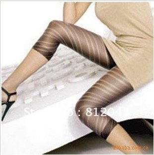 Bonas Hot Sales Cropped Pants/Sexy lines jacquard Cropped Pants/Stripe/Absorbent, breathable/Black/Free Shipping