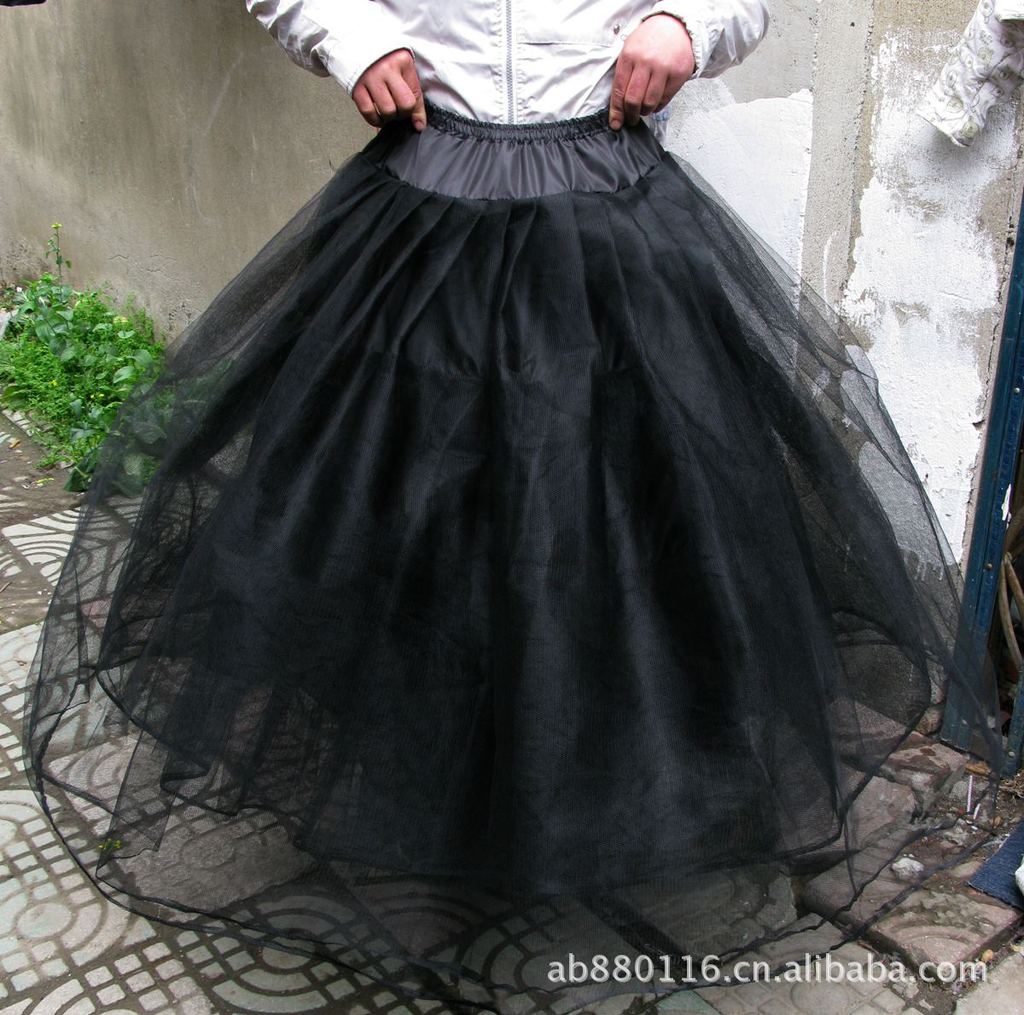 Boneless skirt stretcher w04 black long hard yarn skirt wireless slip