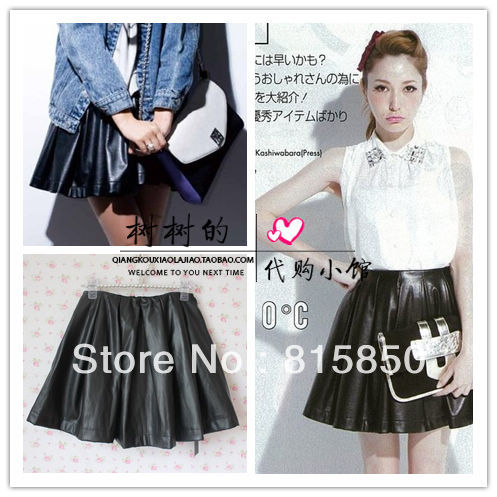 Book lena vivi9 murua excellent leather pleated short skirt bust skirt/Sk 11