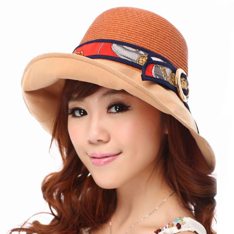 Booze summer women's windproof high quality strawhat sun hat cap rope m3003