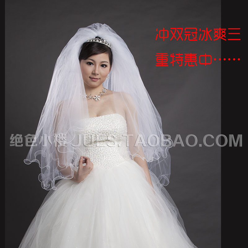 Border veil bridal veil hair accessory wedding accessories multi-layer veil (WS002)
