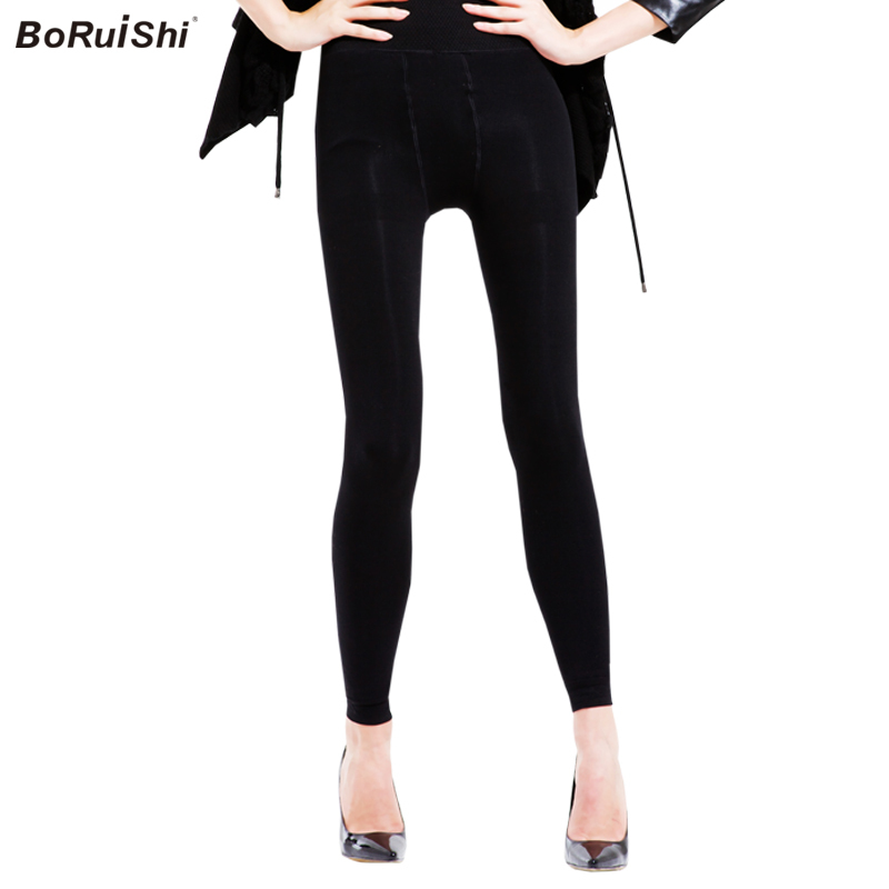 Boruishi warm pants natural silk velvet high waist abdomen drawing double layer legging legs