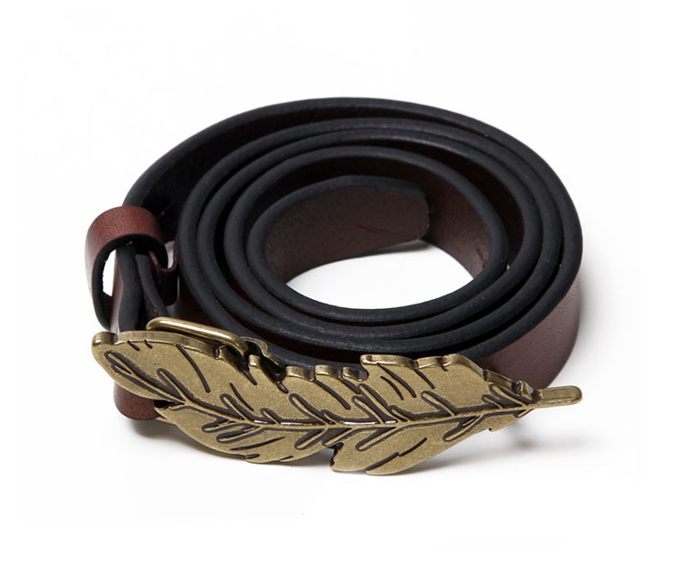 Bos women's genuine leather belt fashion vintage personality decoration all-match cowhide strap