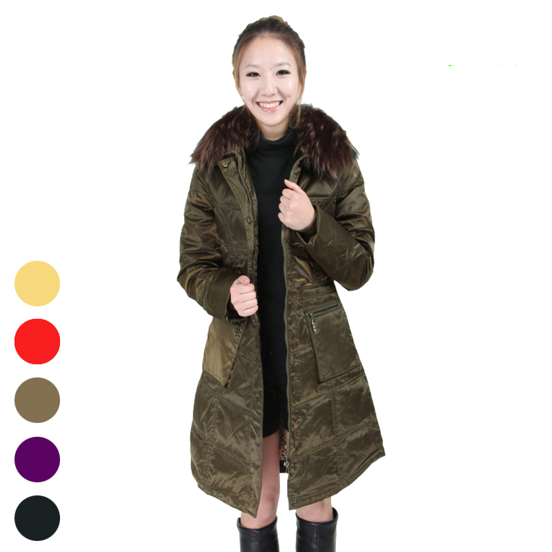BOSIDENG bf9961a women's slim medium-long down coat large fur collar