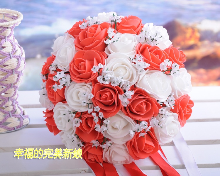 bouquet Free shipping high quality Purple Bribe bouquet of flowers wedding Bride wedding holding flowers  30 PE rose