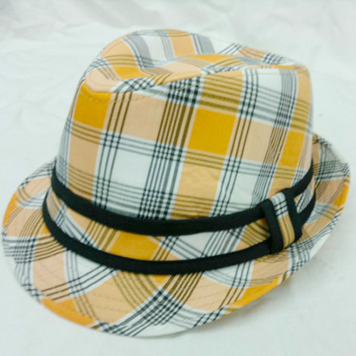 Boutique hat 100% cotton check spring gentlewomen fashion fedoras women's fashion hat