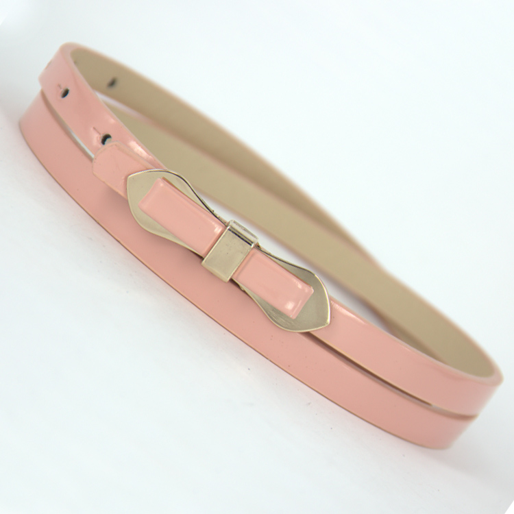 Bow belt female thin all-match photchromic strap decoration japanned leather belly chain candy color