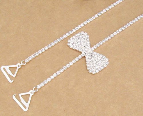 Bow crystal bra strap rhinestone bra shoulder strap mixed order free shipping wholesale/retailer
